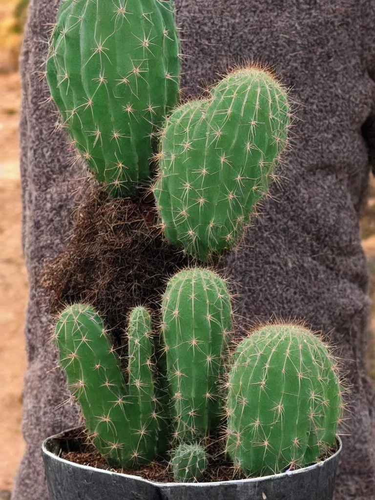 Prompt: a cactus with a beard