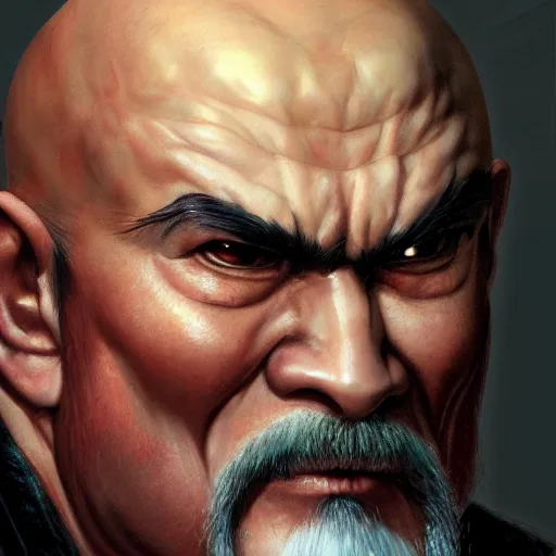 Image similar to Heihachi Mishima from Tekken, closeup character portrait art by Donato Giancola, Craig Mullins, digital art, trending on artstation