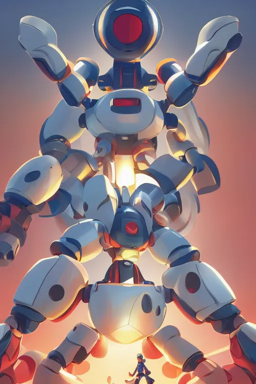 Image similar to metabots medabots medarotto medarot robot minimalist comics, behance hd by jesper ejsing, by rhads, makoto shinkai and lois van baarle, ilya kuvshinov, rossdraws global illumination ray tracing hdr radiating a glowing aura