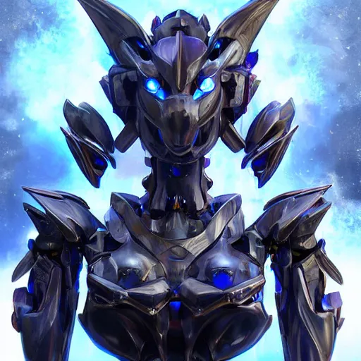 Image similar to stunning bust of a beautiful majestic anthropomorphic humanoid robot mecha female dragon, with smooth and streamlined armor, standing and posing elegantly, well detailed dragon head with epic LED eyes and a warm maw, sharp and dangerous sleek design, two arms, two legs, long tail, beautiful digital art, artstation, DeviantArt, FurAffinity, professional, depth of field, close-up, hd, octane render, sunset lighting