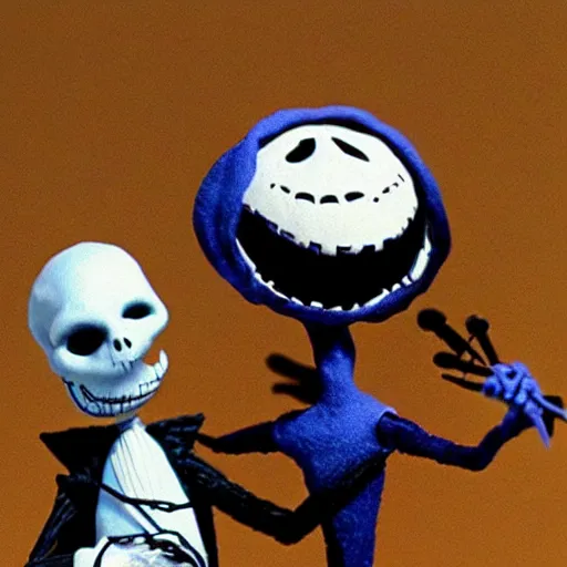 Image similar to jack skeletor in tim burton ’ s nightmare before christmas, stop motion animation