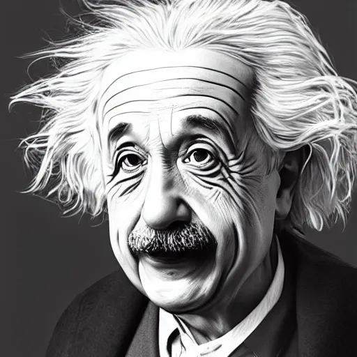 Image similar to albert einstein, made by stanley artgerm lau, wlop, rossdraws, artstation, cgsociety, concept art, cgsociety, octane render, trending on artstation, artstationhd, artstationhq, unreal engine, 4 k, 8 k