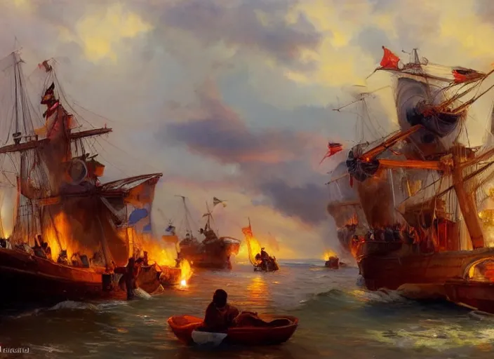 Prompt: somalian pirates by vladimir volegov and alexander averin and delphin enjolras and daniel f. gerhartz