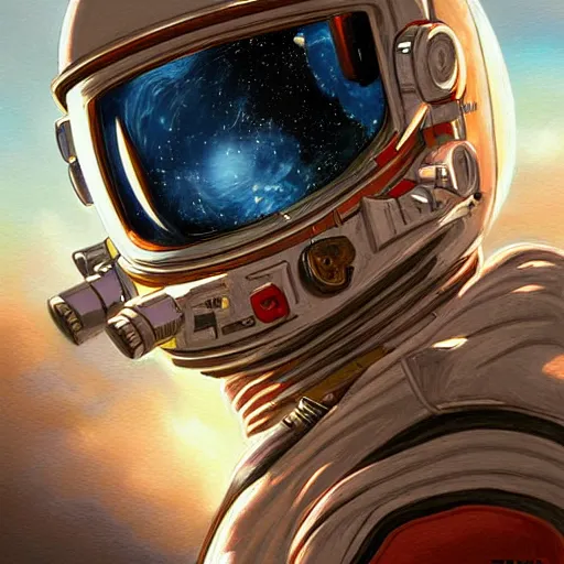 Image similar to astronaut, portrait by bagshaw tom, illustration painting, detailed illustration, hd, digital art, overdetailed art, concept art, detailed, overdetailed art, concept art, trending on artstation