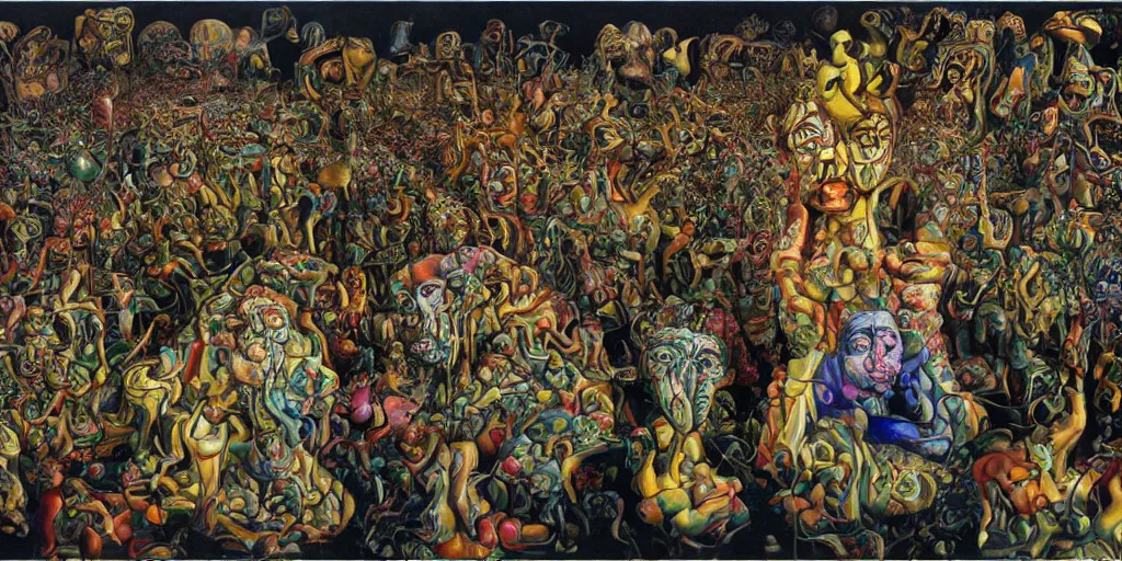 Image similar to I have 10,000 eyes and each is named suffering painted by salidor dali, by raqib shaw, by MC Escher