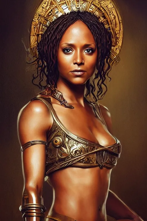 Image similar to melanie brown ( spice girls ) as greek goddess athena, hyper realistic face, beautiful eyes, fantasy art, in the style of greg rutkowski, intricate, hyper detailed, smooth