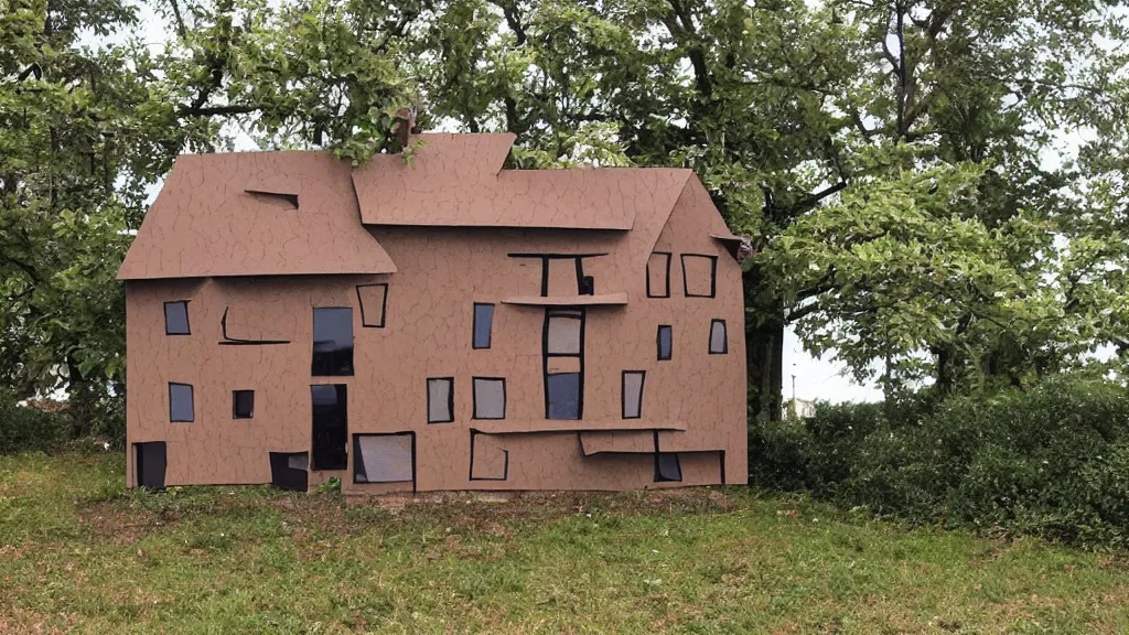 Image similar to a cardboard cutout of a house
