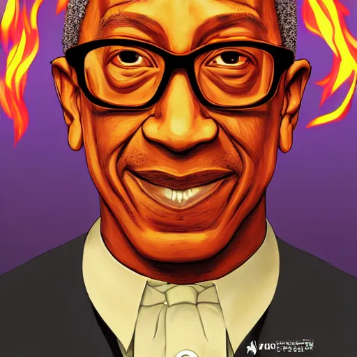 Prompt: portrait of gus fring as the master of the flame element, anime fantasy illustration by tomoyuki yamasaki, kyoto studio, madhouse, ufotable, trending on artstation