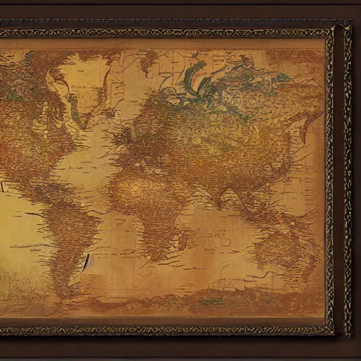 Image similar to horizon forbidden west map, painting