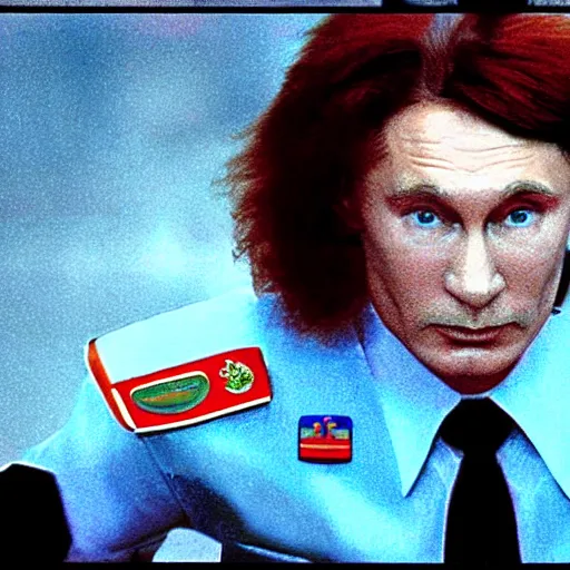 Prompt: a film still of vladmir putin in 2 0 0 1 space oddity