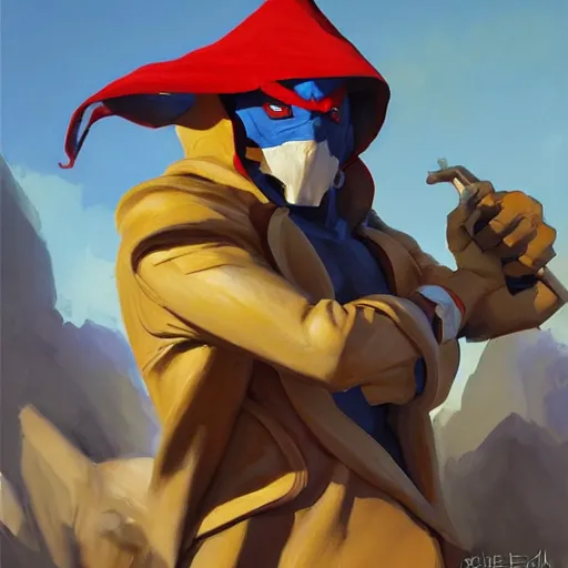 Image similar to greg manchess portrait painting of orko as overwatch character, medium shot, asymmetrical, profile picture, organic painting, sunny day, matte painting, bold shapes, hard edges, street art, trending on artstation, by huang guangjian and gil elvgren and sachin teng