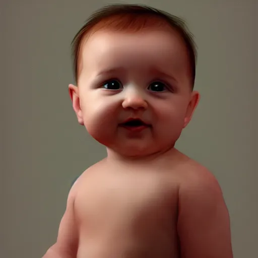 Image similar to cute baby, photorealism