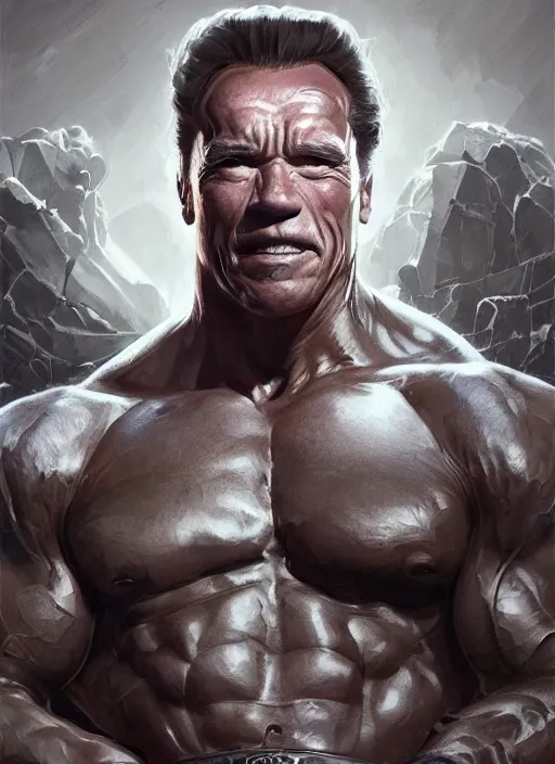 Image similar to Portrait Arnold Schwarzenegger, marvel comics, dark, intricate, highly detailed, smooth, artstation, digital illustration by Ruan Jia and Mandy Jurgens and Artgerm and Wayne Barlowe and Greg Rutkowski and Frank Frazetta