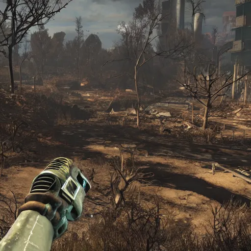 Image similar to the earth in ruins seen from space post - nuclear war in fallout 4, in game screenshot