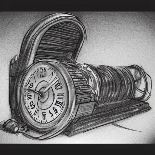 Image similar to Time Machine, pencil sketch, concept art