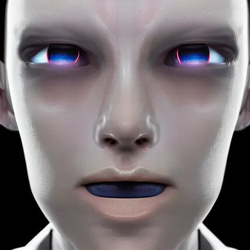 Image similar to white one cast futuristic biomechanic future human, female head, cyberpunk, 8 k, digital painting, by beeple and makoto shinkai, trending on cg society