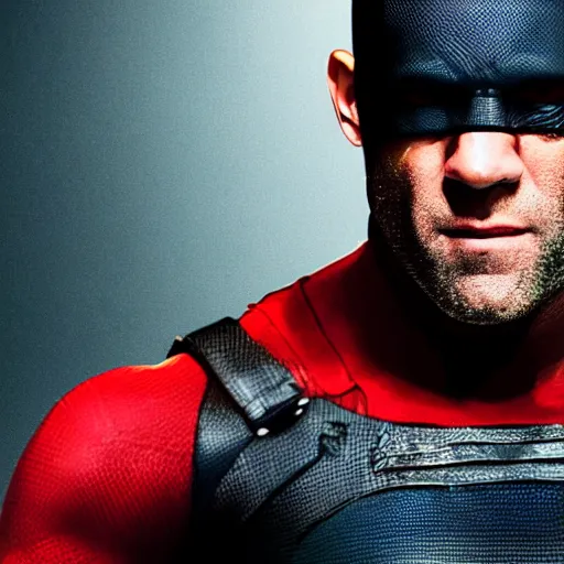 Prompt: Jason Statham As a superhero 4K detail