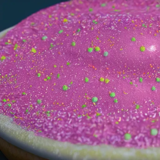 Image similar to millions and millions of Pink Frosted Sprinkle Covered Doughtnuts, a sea of Pink Frosted Sprinkle Covered Doughnuts, Unreal Engine 5 render, hyperrealistic, AAA game, incredible detail