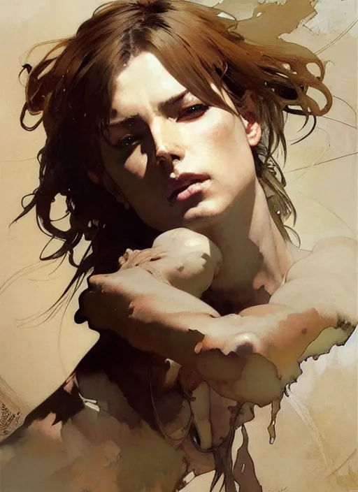 Image similar to beautiful neutral earth toned palette knife painting artwork by yoji shinkawa jeremy mann, dancer, charlie bowater and magali villeneuve and alphonse mucha, gaston bussiere, craig mullins, j. c. leyendecker, by artgerm