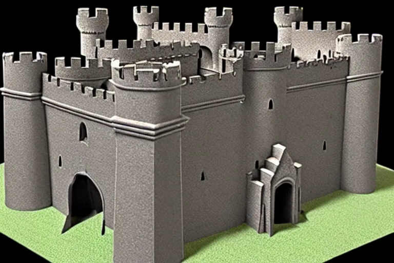 Prompt: a completed medieval castle