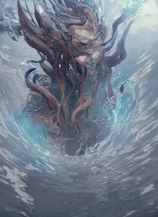 Prompt: high intricate fluid water demons, maria panfilova, andrea savchenko, mike kime, ludovic plouffe, qi sheng luo, oliver cook, makoto shinkai, trending on artstation