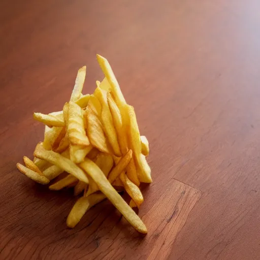 Image similar to photo of [ a single salted french fry chip ] shaped like that looks like ( stephen fry ) [ as a pixar character ] [ hybrid ] intercross mix cinematic lighting