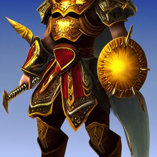 Prompt: !dream warrior of sun, full armor