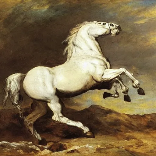 Prompt: a galloping horse, by eugene-delacroix