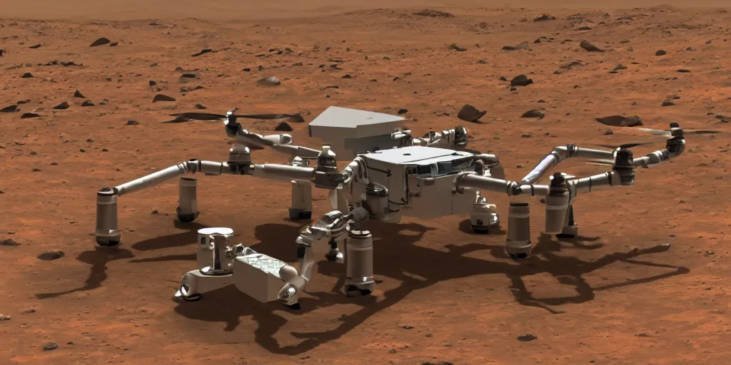 Prompt: photo of cybermorphic robotic drone for mars exploration industrial design