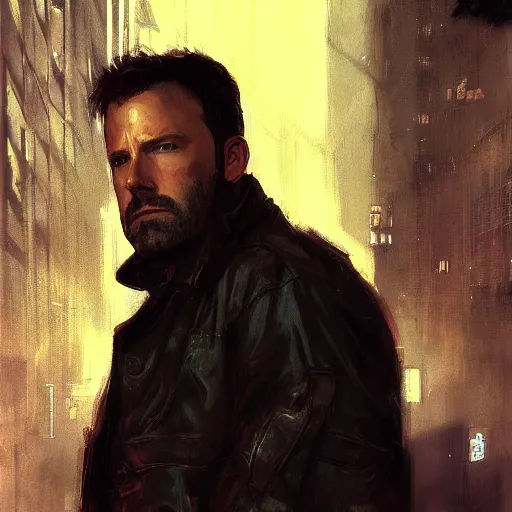 Image similar to ben affleck, hyperrealistic portrait, bladerunner street, art of elysium by jeremy mann and alphonse mucha, fantasy art, photo realistic, dynamic lighting, artstation, poster, volumetric lighting, very detailed face, 4 k, award winning