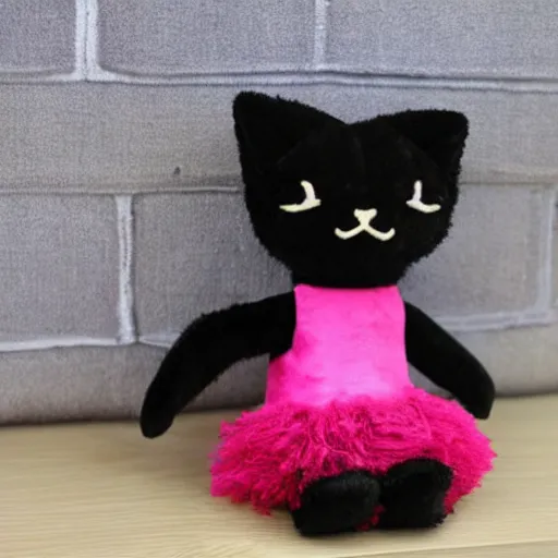 Image similar to plush cat toy dressed as a ballerina