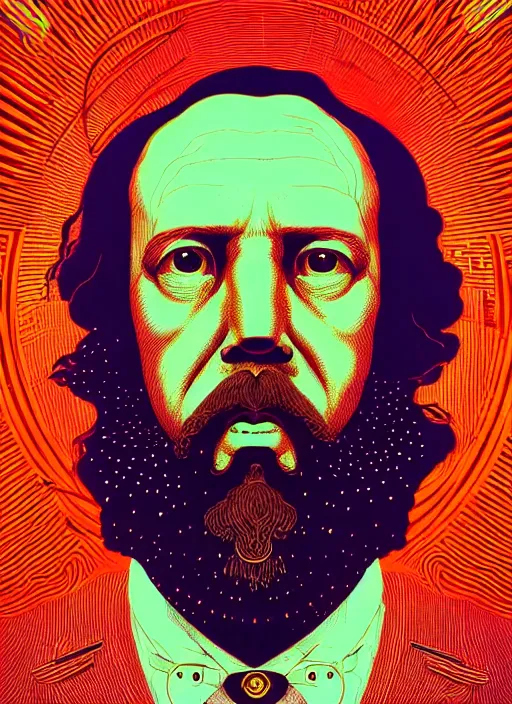 Prompt: symmetry!! stunning portrait of mikhail bakunin!! by victo ngai, kilian eng vibrant colours, dynamic lighting, digital art, winning award masterpiece, fantastically beautiful, illustration, aesthetically inspired by beksinski and dan mumford, trending on artstation, art by greg rutkowski, 8 k