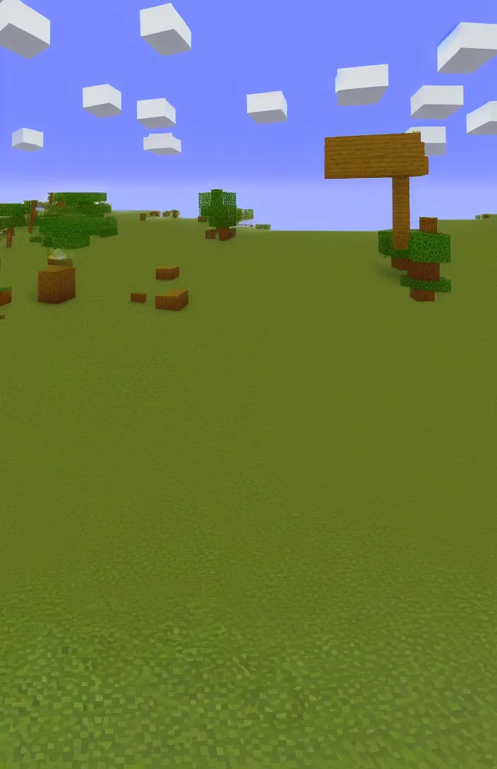 Prompt: windows XP bliss with but in Minecraft wallpaper