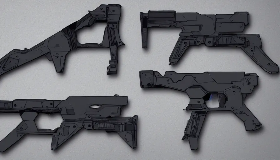 Image similar to a side view of futuristic smg gun design