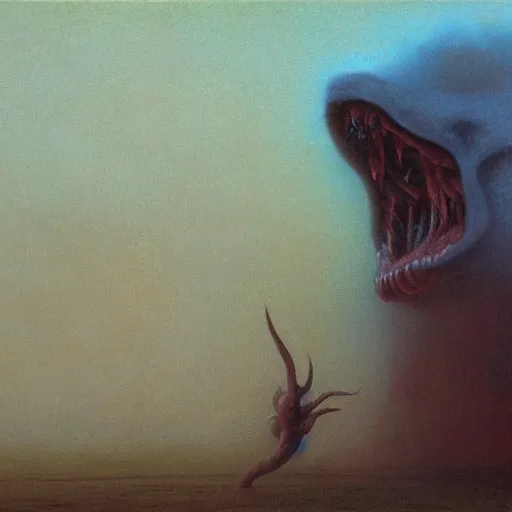 Prompt: Hurricane monstrous screaming in agony dark fantasy, intricate, smooth, artstation, painted by Wayne Barlowe, zdislav beksinski