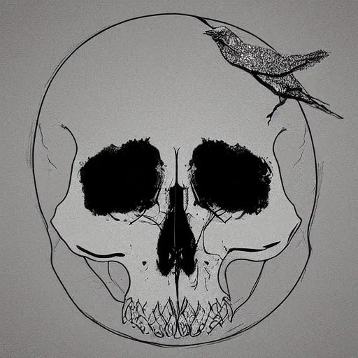 Prompt: bird skull 🕊 digital art