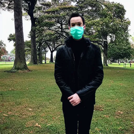 Prompt: “a guy with a mask in a park”