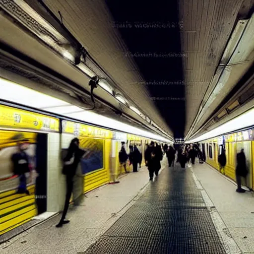 Image similar to a subway ride in tokyo at night, hyper realistic, very detailed, cinematic