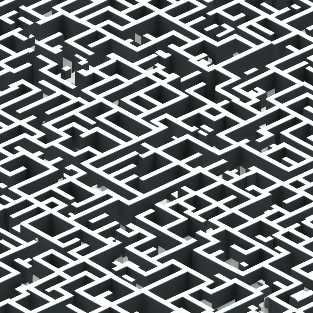 Image similar to wimmelbilder maze made of miniature cubicles, isometric, octane render, unreal engine