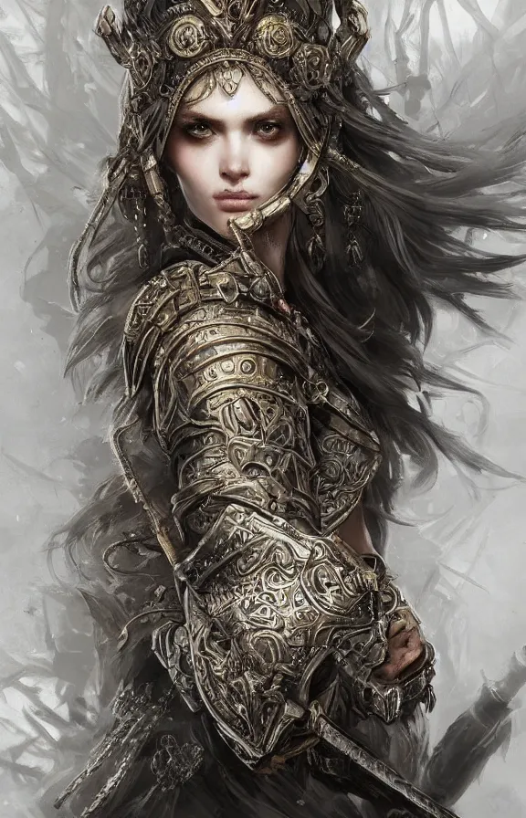 an concept art of the slavic queen, pale hair, one | Stable Diffusion ...