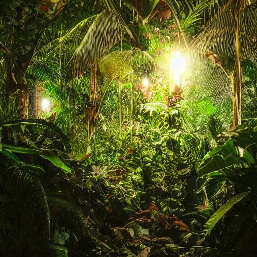 Image similar to jungle made out of light