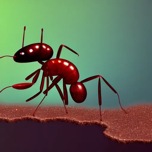 Image similar to digital art of an ant betraying its anthill