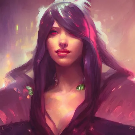 Prompt: seraphine from league of legends portrait trending on artstation, painted by greg rutkowski