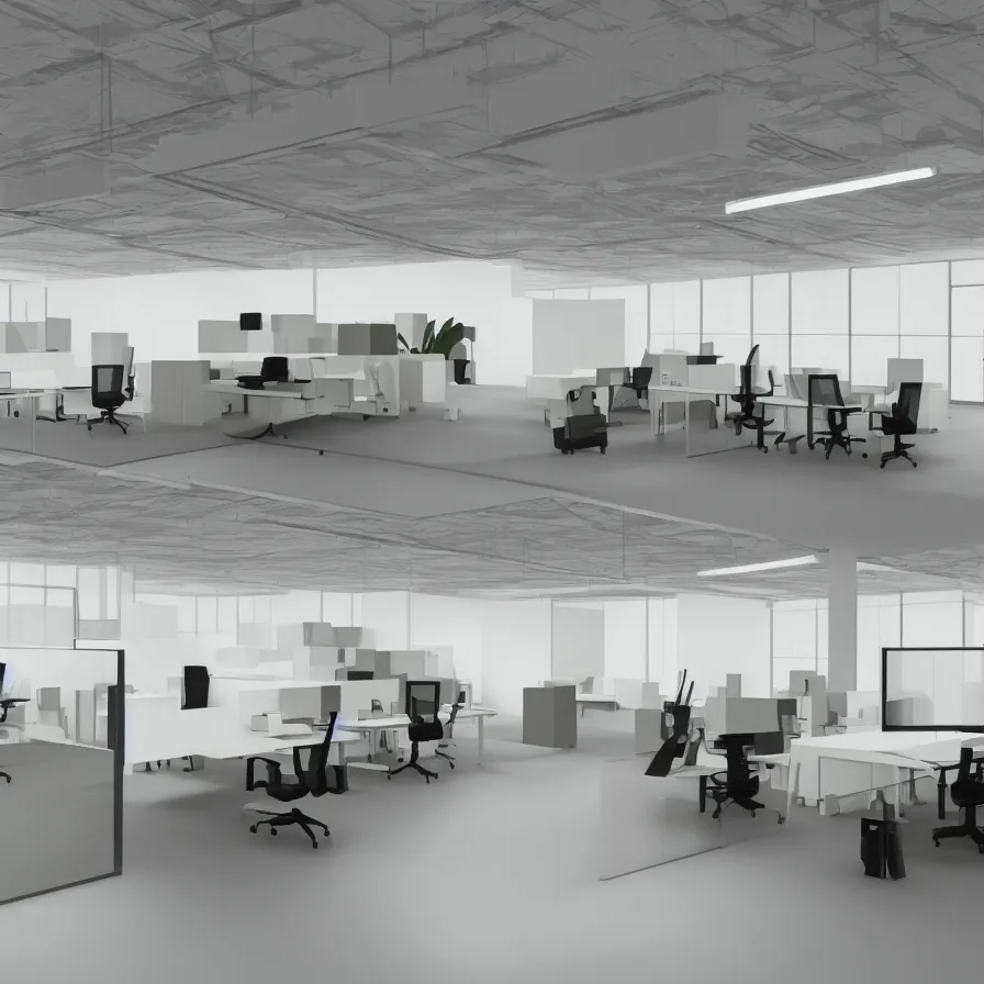 Image similar to concept art of severance indoor office scenario, designed by dieter rams