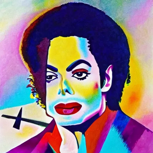 Prompt: Michael Jackson in the style of Kandinsky