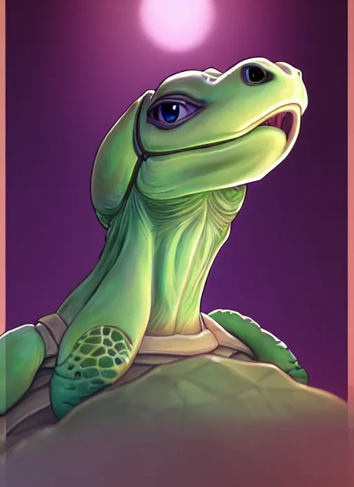 Image similar to elegant fantasy turtle with a horses head. natural lighting, path traced, highly detailed, high quality, digital painting, by don bluth and ross tran and studio ghibli and alphonse mucha, artgerm