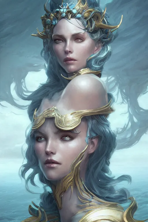 Prompt: sea queen, mysterious, highly detailed, digital painting, artstation, concept art, smooth, sharp focus, illustration, unreal engine 5, 8 k, art by artgerm and greg rutkowski and edgar maxence