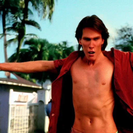 Prompt: Live Action Still of Jerma in Fast Times at Ridgemont High, real life, hyperrealistic, ultra realistic, realistic, highly detailed, epic, HD quality, 8k resolution, body and headshot, film still