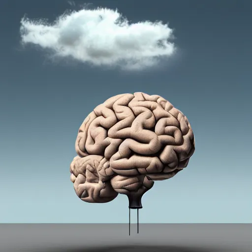 Prompt: cloudy brain, vray