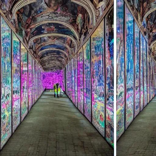 Prompt: hall of mirrors, outdoor art installation, colour hd photography